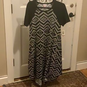 LuLaRoe Carly swing dress, size small, brand new with tags, black and white